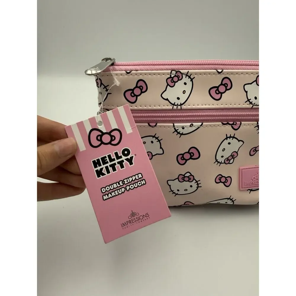 Sanrio Hello Kitty Impressions Vanity Double Zipper Cosmetic Bag